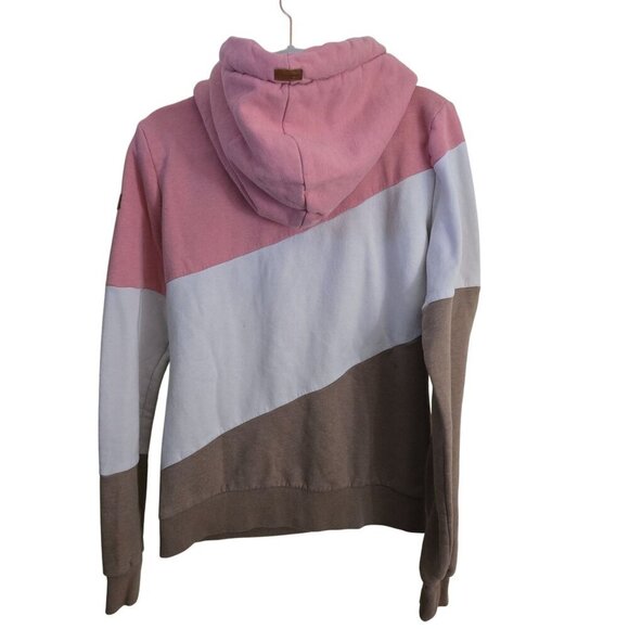 Wanakome Selene Color Block Hoodie Pink Cream Tan Size M - Picture 3 of 11